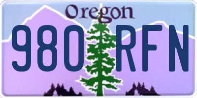 OR license plate 980RFN