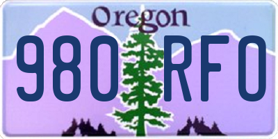 OR license plate 980RFO