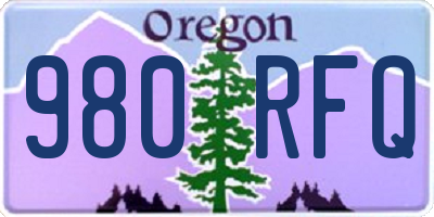 OR license plate 980RFQ