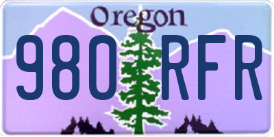 OR license plate 980RFR