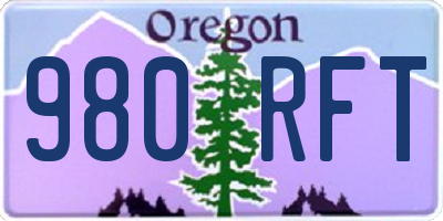 OR license plate 980RFT
