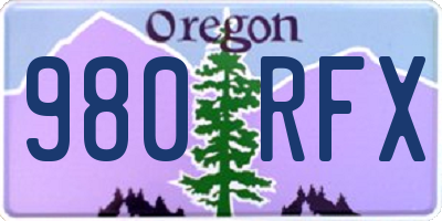 OR license plate 980RFX