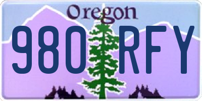 OR license plate 980RFY