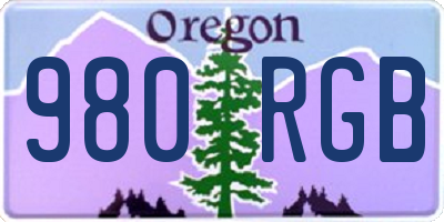OR license plate 980RGB