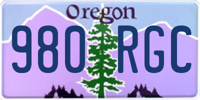 OR license plate 980RGC