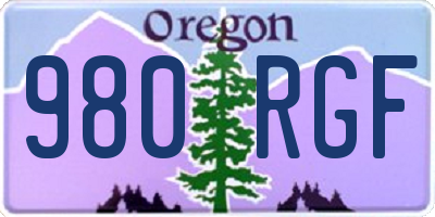 OR license plate 980RGF