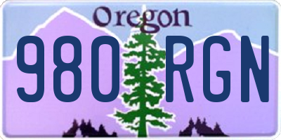 OR license plate 980RGN