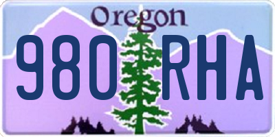 OR license plate 980RHA