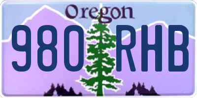 OR license plate 980RHB