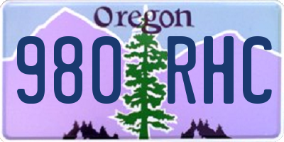 OR license plate 980RHC