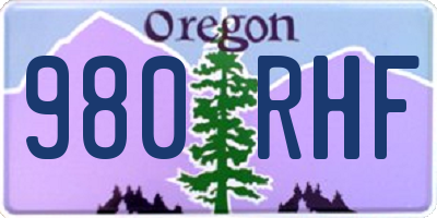OR license plate 980RHF