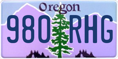 OR license plate 980RHG