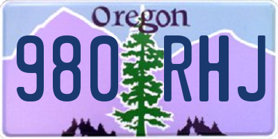 OR license plate 980RHJ