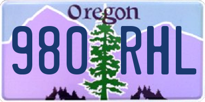 OR license plate 980RHL