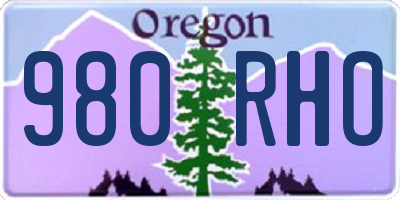 OR license plate 980RHO