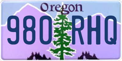 OR license plate 980RHQ