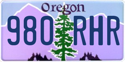 OR license plate 980RHR