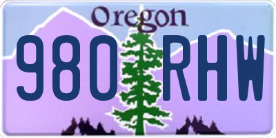 OR license plate 980RHW