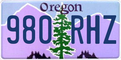 OR license plate 980RHZ