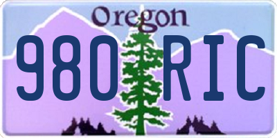 OR license plate 980RIC