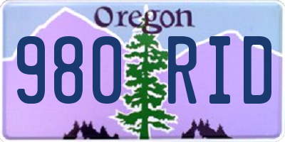 OR license plate 980RID