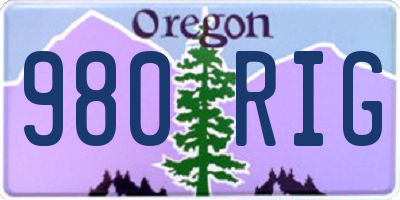 OR license plate 980RIG