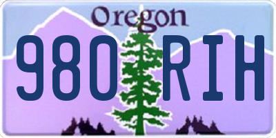 OR license plate 980RIH