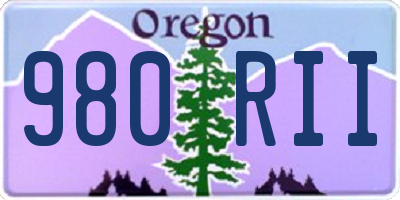 OR license plate 980RII