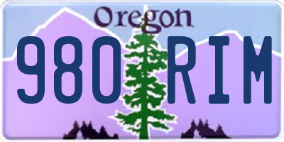 OR license plate 980RIM