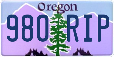 OR license plate 980RIP