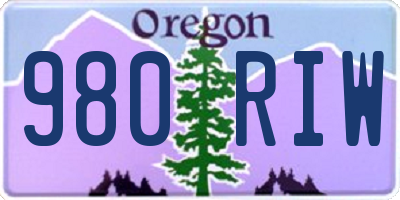 OR license plate 980RIW