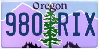 OR license plate 980RIX