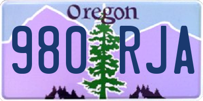 OR license plate 980RJA
