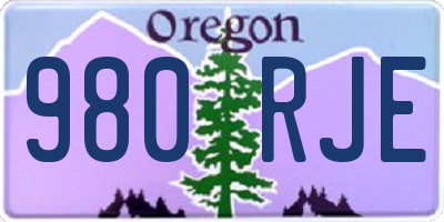 OR license plate 980RJE
