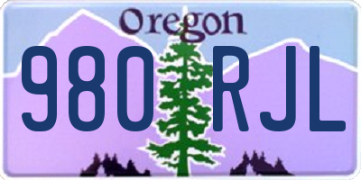 OR license plate 980RJL