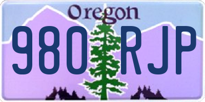 OR license plate 980RJP