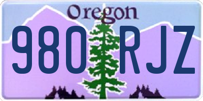 OR license plate 980RJZ