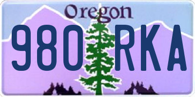 OR license plate 980RKA