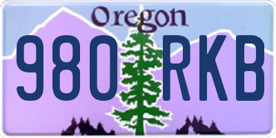 OR license plate 980RKB