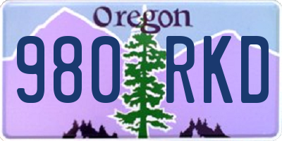 OR license plate 980RKD