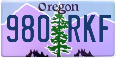 OR license plate 980RKF