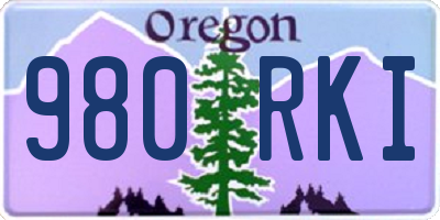 OR license plate 980RKI