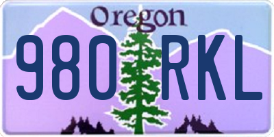 OR license plate 980RKL