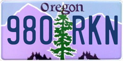 OR license plate 980RKN