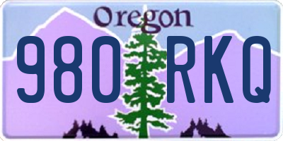 OR license plate 980RKQ
