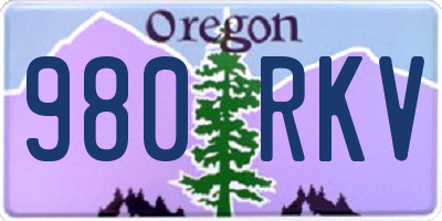 OR license plate 980RKV
