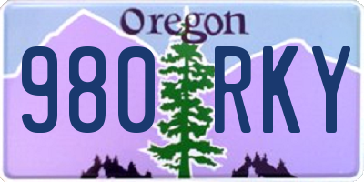 OR license plate 980RKY