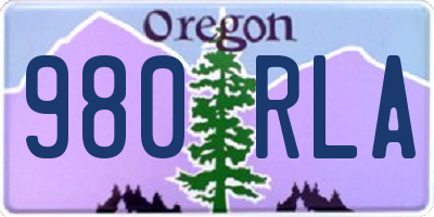 OR license plate 980RLA