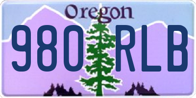 OR license plate 980RLB