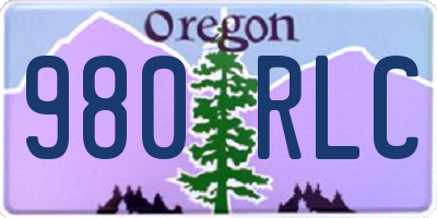 OR license plate 980RLC
